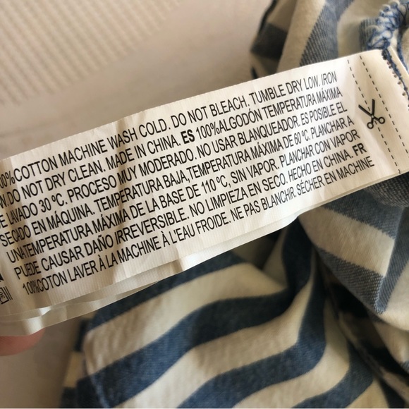 Forever 21 Women’s Size M Blue/White Stripes Mini Short Skirt Side Zip Casual - Picture 7 of 16